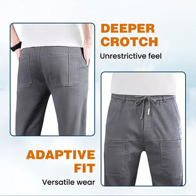 Stretch Cargo Pants With Multiple Pockets And High Stretch Fabric