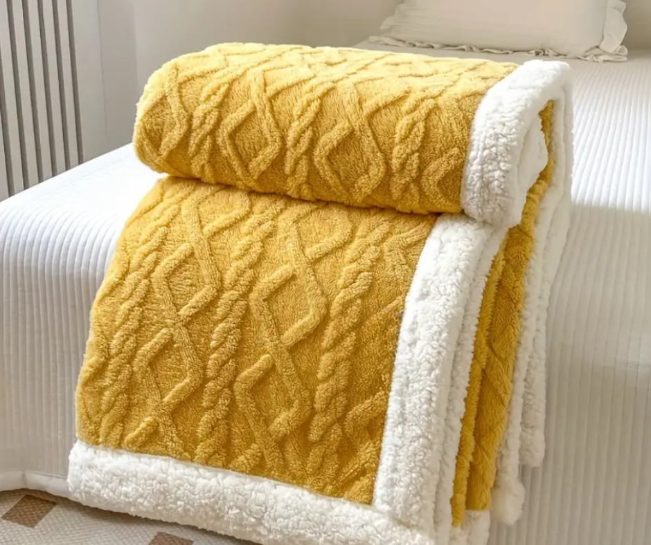 Reversible Sherpa Throw Blanket Soft Cozy Warm Lightweight Cover
