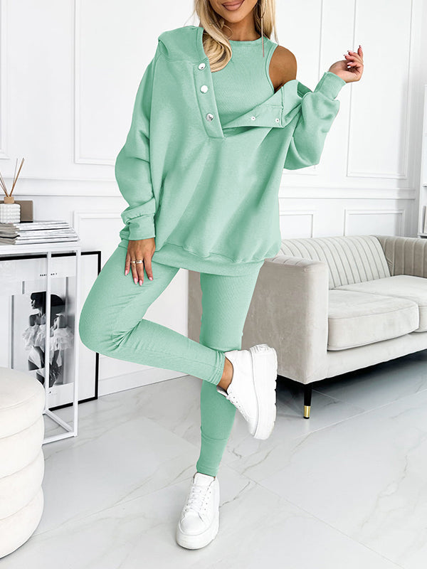 Hooded Sweatshirt Suit Casual Comfortable Stylish Outfit Set