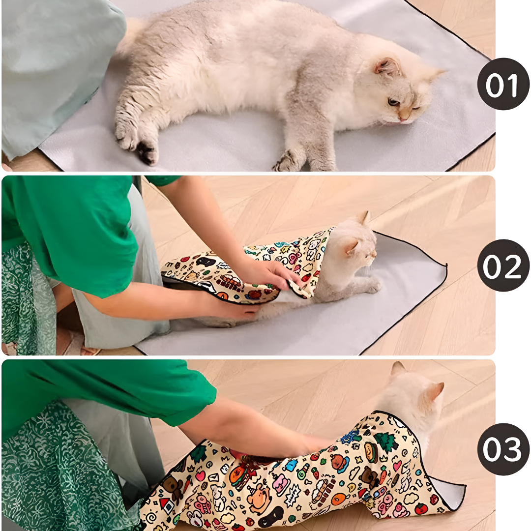 Cat Grooming Restraint Wrap For Easy Safe Pet Handling