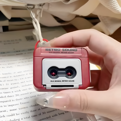 Mini Cassette Player Keychain Retro Style Portable Accessory