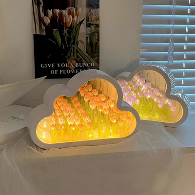 Infinity Tulip Cloud Lamp With Mirror Effect For Modern Decor