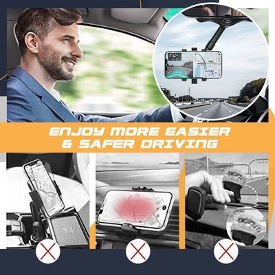 Rotatable Retractable Car Phone Holder For Dashboard And Air Vent