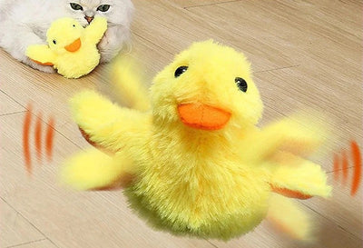 Interactive Cat Toy Plush Flapping Duck With Vibration Sensor For Cats