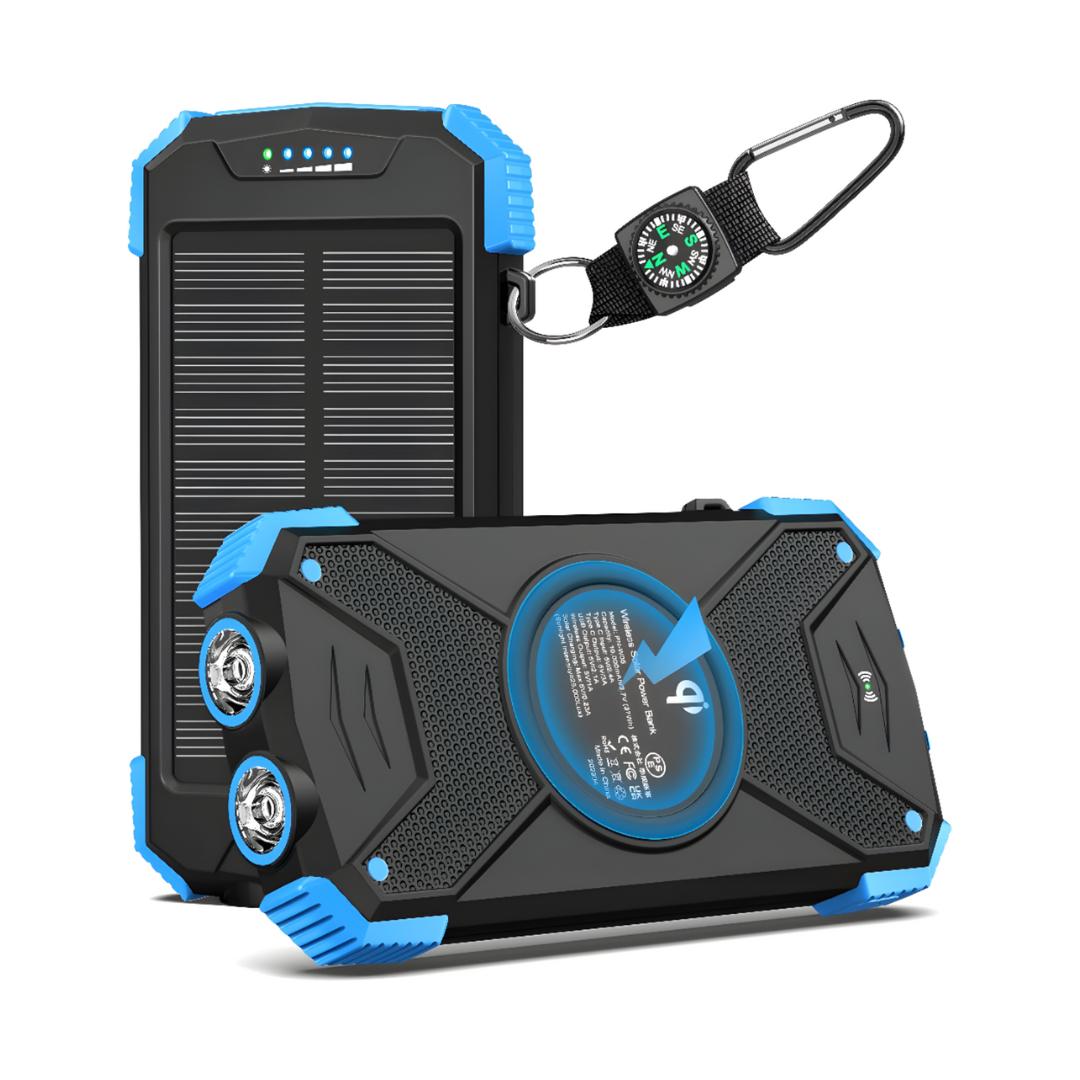 Portable Wireless Solar Charger Efficient Outdoor Power Bank