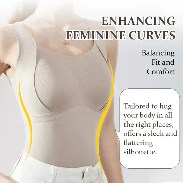 Women's Thermal Tank Tops With Built-In Support Bra Comfortable Fit