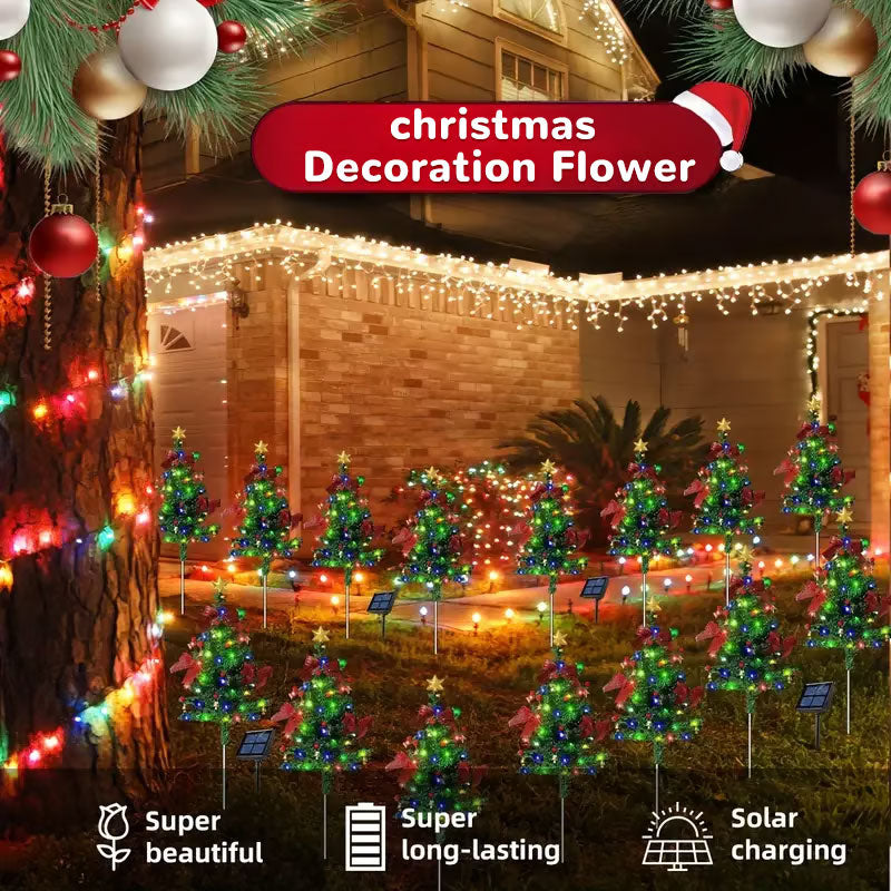 Solar Christmas Tree Lights Outdoor Waterproof LED Decorations
