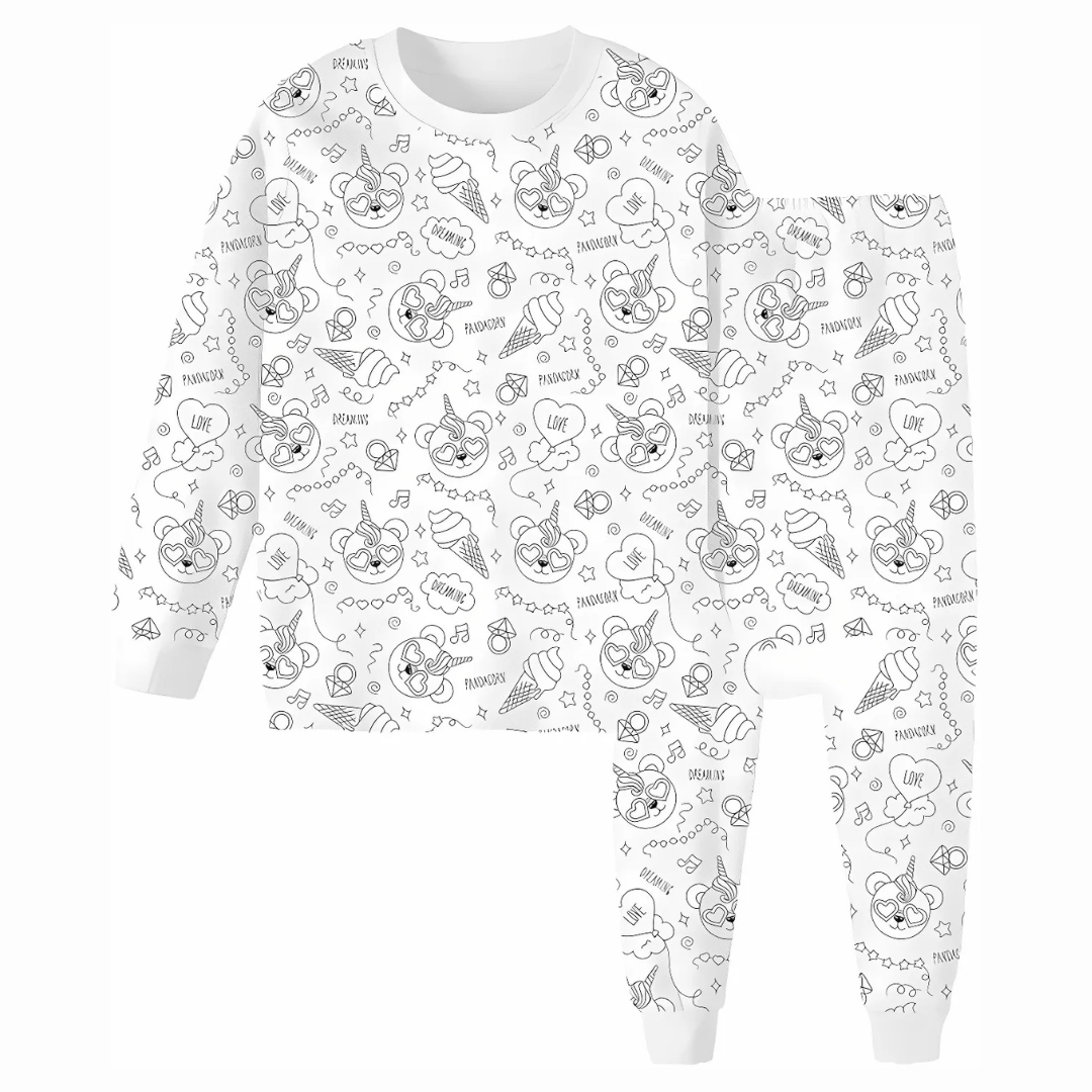 DIY Coloring Pajamas For Kids Creative Fun Wearable Art Set