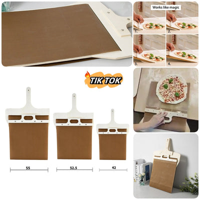Wooden Pizza Peel With Sliding Shovel And Storage Board Set