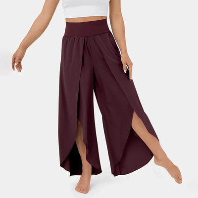 High Waisted Wide Leg Pants Split Casual Quick Dry Design