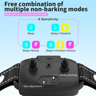 Anti Barking Dog Collar Rechargeable Waterproof Digital Display Collar