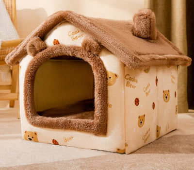Foldable Dog House Warm Removable Nest Enclosed Pet Bed Sofa