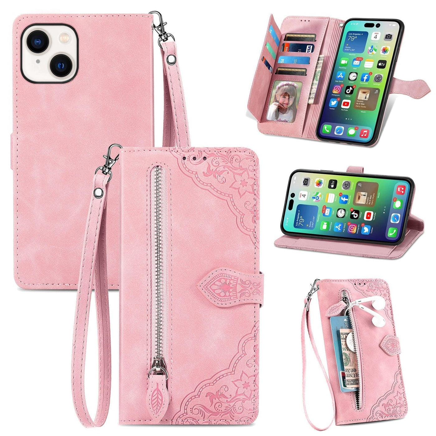 Skin Feel Flip Leather Wallet Phone Case For Protection