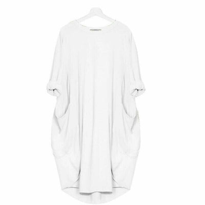Long Sleeve Casual Loose Pocket Dress Comfortable Everyday Wear