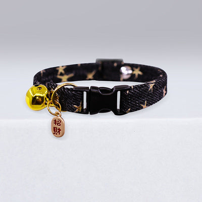 Polka Dot Cat Collar With Bell Adjustable Cute Design