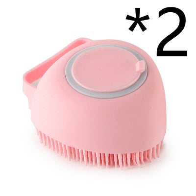 Silicone Dog Grooming Brush Bath Massage Gloves Shampoo Dispenser