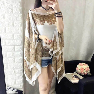 French Style Lightweight Sun Protection Shawl For Women