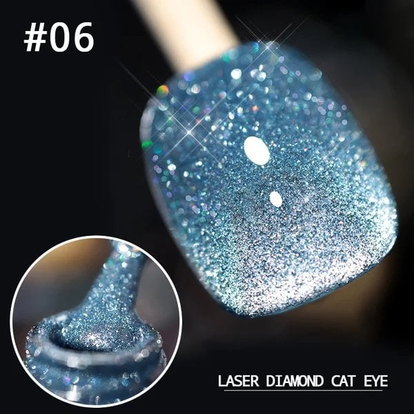 Laser Diamond Cat Eye Nail Polish Stunning Reflective Nail Color