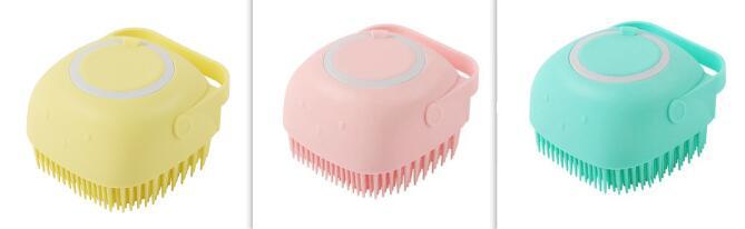 Silicone Dog Grooming Brush Bath Massage Gloves Shampoo Dispenser
