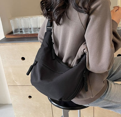 Women's Nylon Crossbody Bag Plain Color Fashion Hobo Style Tote