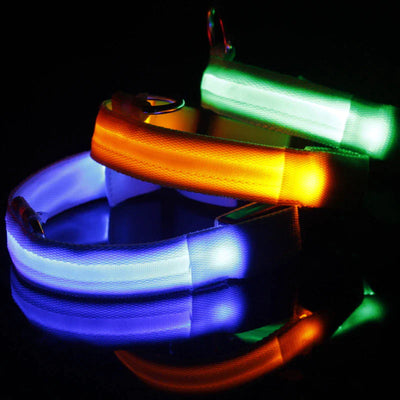 LED Dog Collar Adjustable Waterproof Blinking Safety Light For Pets