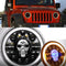 Skull LED Headlights 7 Inch Waterproof Headlamp For Motorcycle SUV