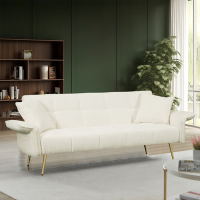 Futon Sofa Bed Convertible Double With Folding Armrests For Small Spaces