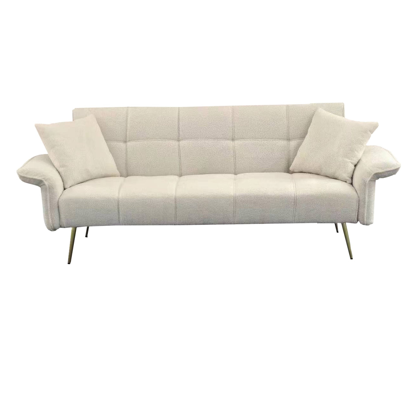 Futon Sofa Bed Convertible Double With Folding Armrests For Small Spaces