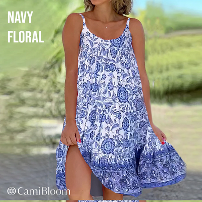 Floral Camisole Dress Lightweight Summer Floral Print Sleeveless Dress