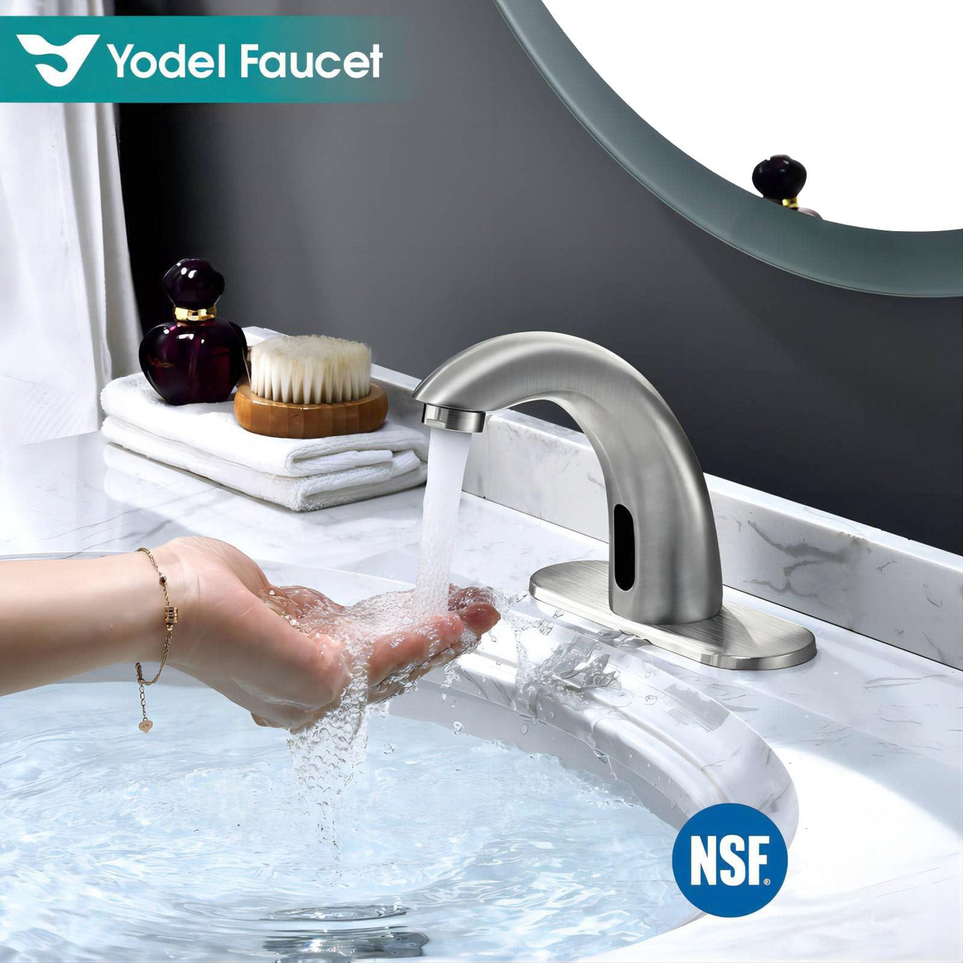 Touchless Bathroom Sink Faucet With Automatic Motion Sensor Control