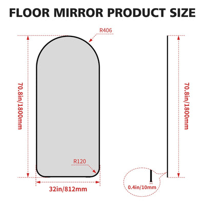 Oversized Full Body Mirror Large Standing Floor Mirror Bedroom Living Room