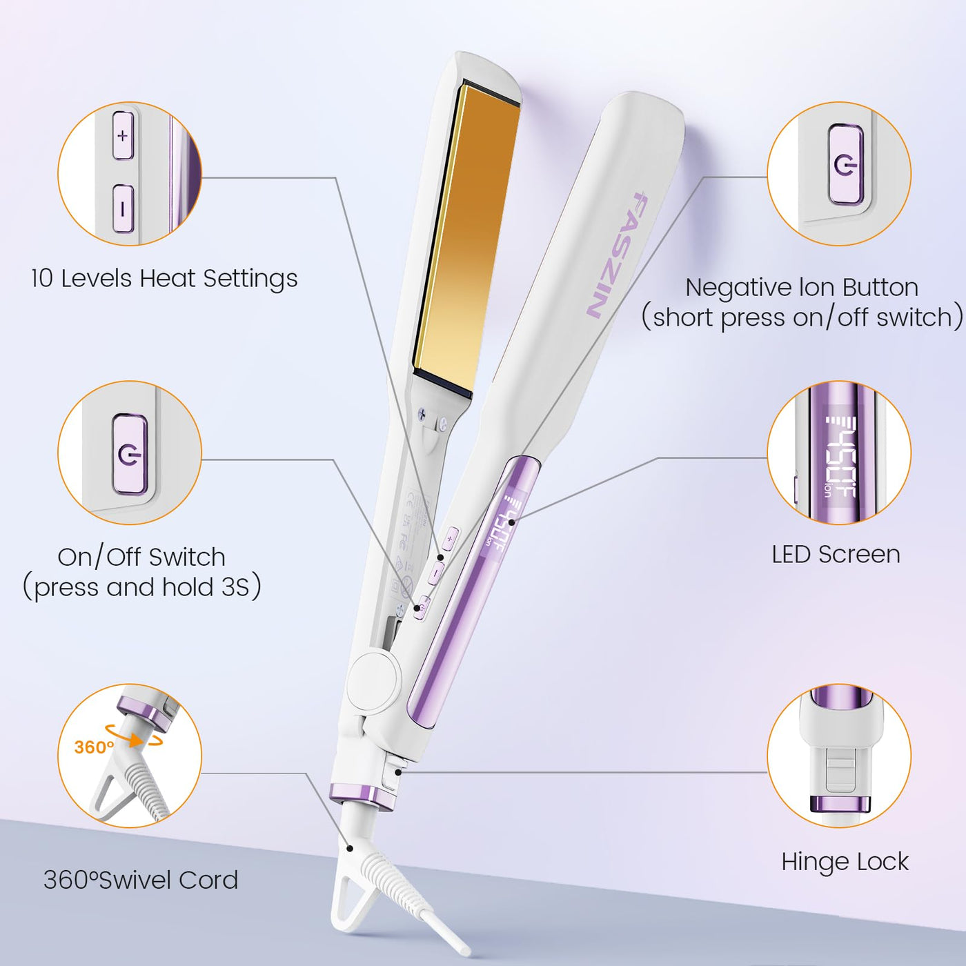 Hair Straightener Wide Plate 1.65 Inch For Smooth Styling