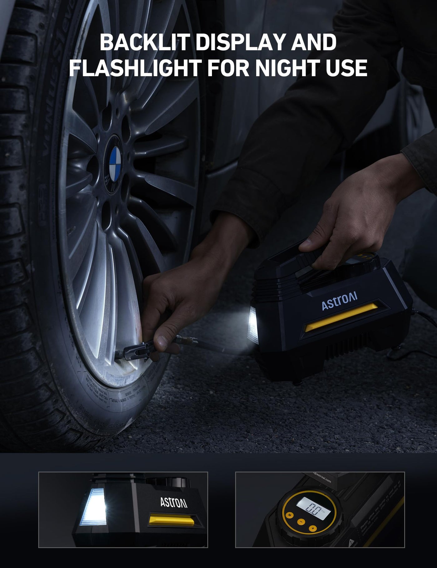 AstroAI Portable Tire Inflator Air Compressor 12V DC For Cars