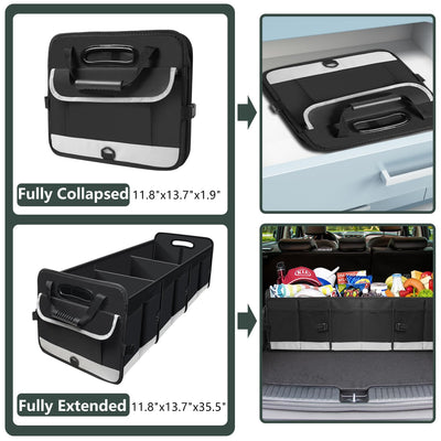 AOPHY Car Trunk Organizer Large Capacity Non Slip Bottom Strips
