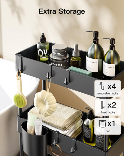 Bathroom Storage Cart Organizer With Wheels For Easy Mobility