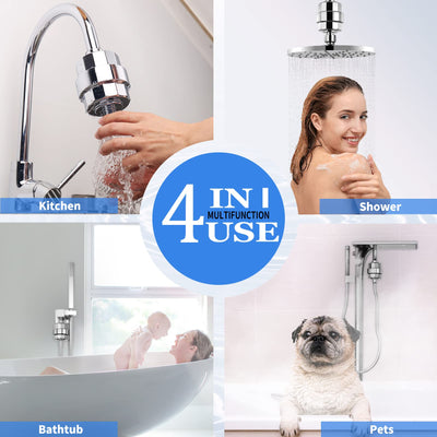 Shower Head Filter For Hard Water With Three Replaceable Cartridges