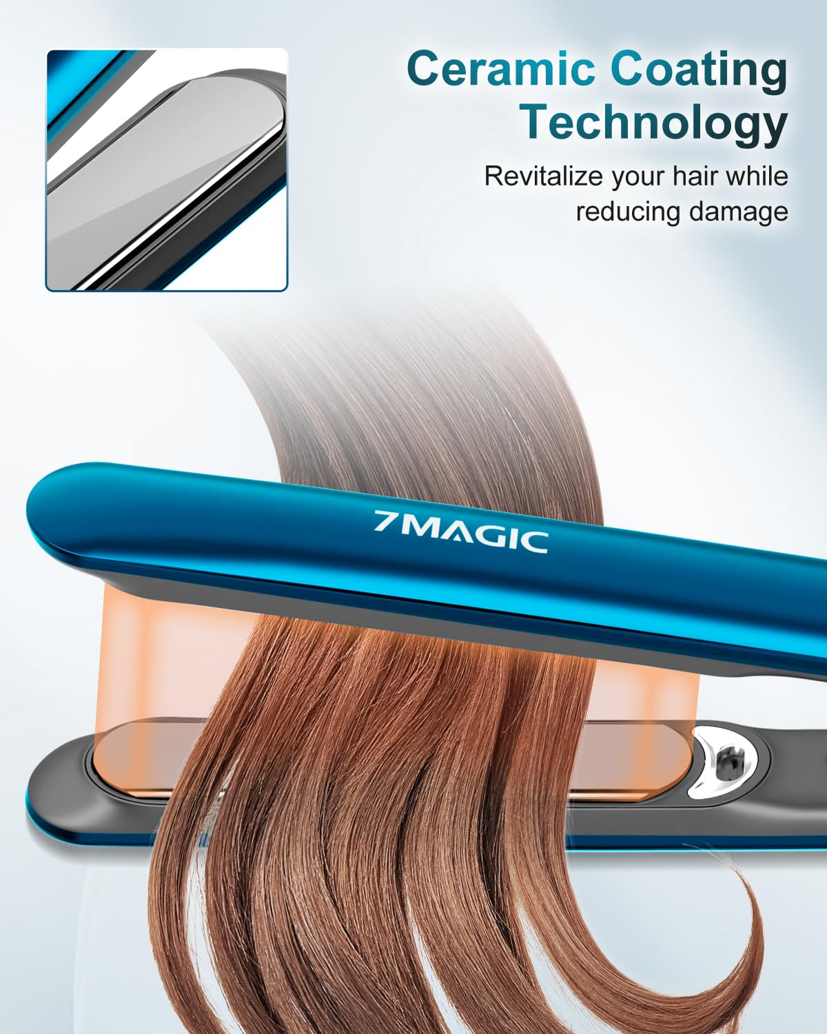 Ceramic Hair Straightener Flat Iron With LCD Professional 2 In 1