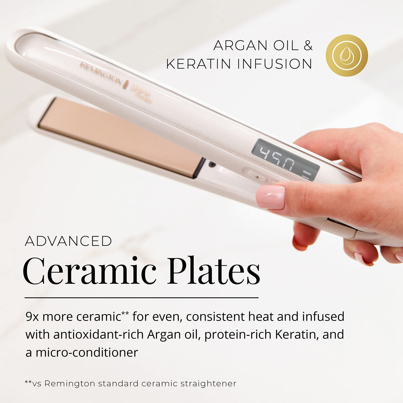 Therapy 1 Inch Hair Straightener Iron With Argan Oil Keratin Infusion
