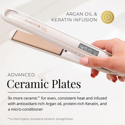 Therapy 1 Inch Hair Straightener Iron With Argan Oil Keratin Infusion