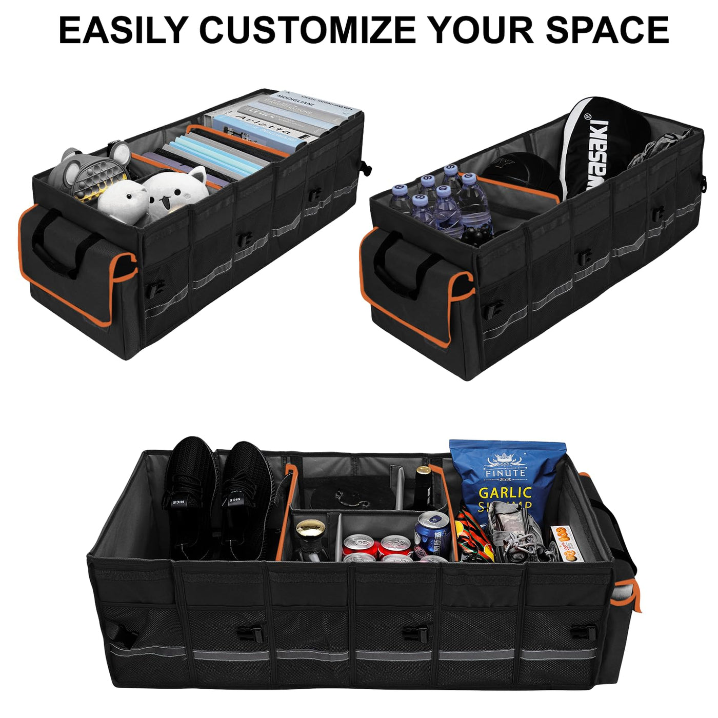 Car Trunk Organizer With Lid Removable Leakproof Cooler And Dividers