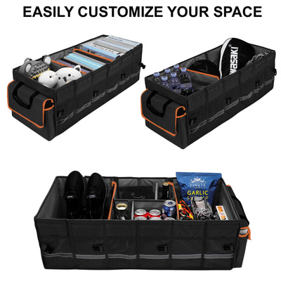 Car Trunk Organizer With Lid Removable Leakproof Cooler And Dividers