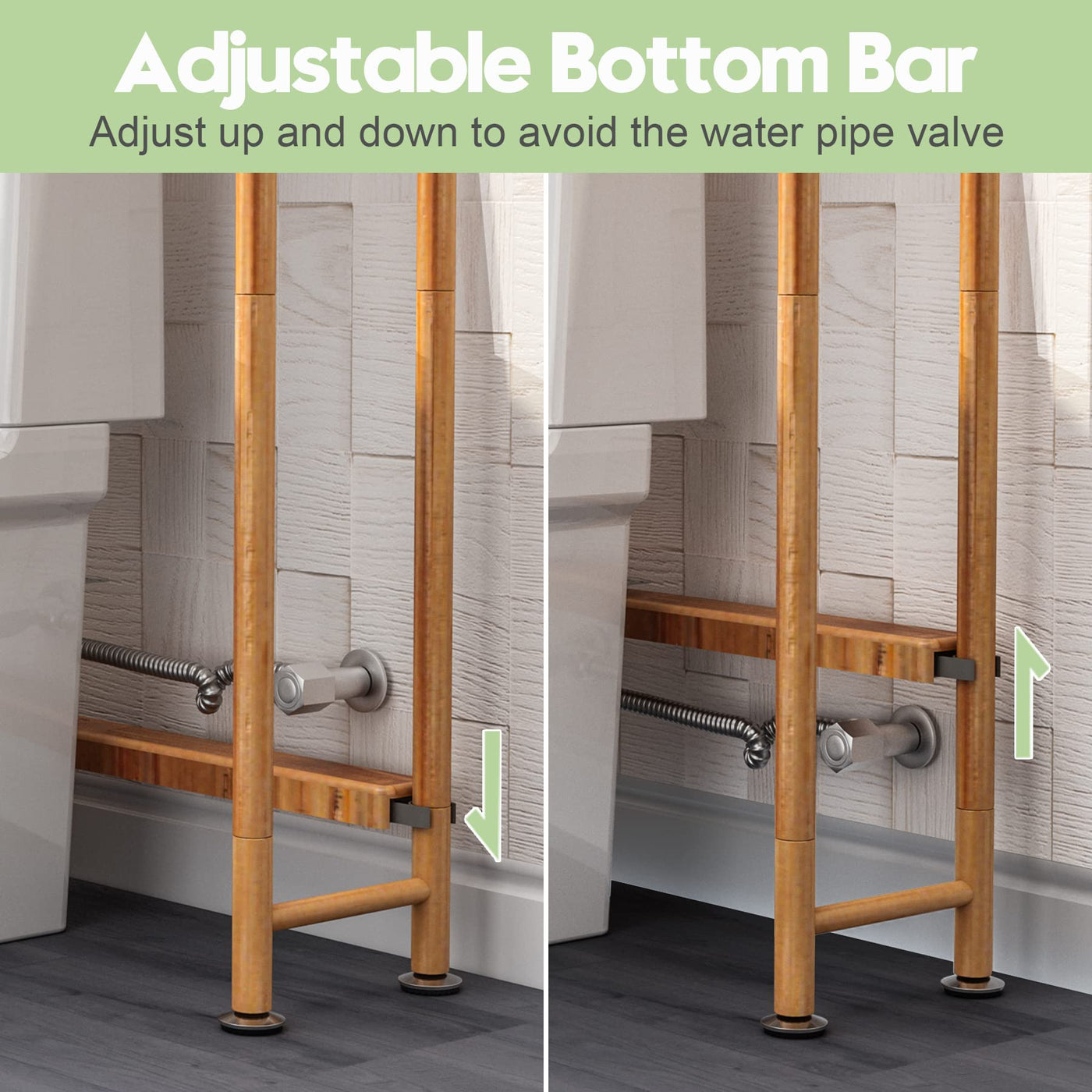 AmazerBath Bamboo Over The Toilet Storage Shelf 3-Tier Organizer Rack