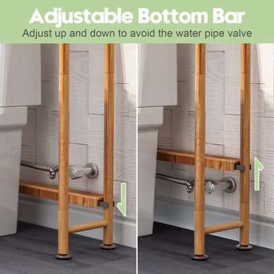 AmazerBath Bamboo Over The Toilet Storage Shelf 3-Tier Organizer Rack