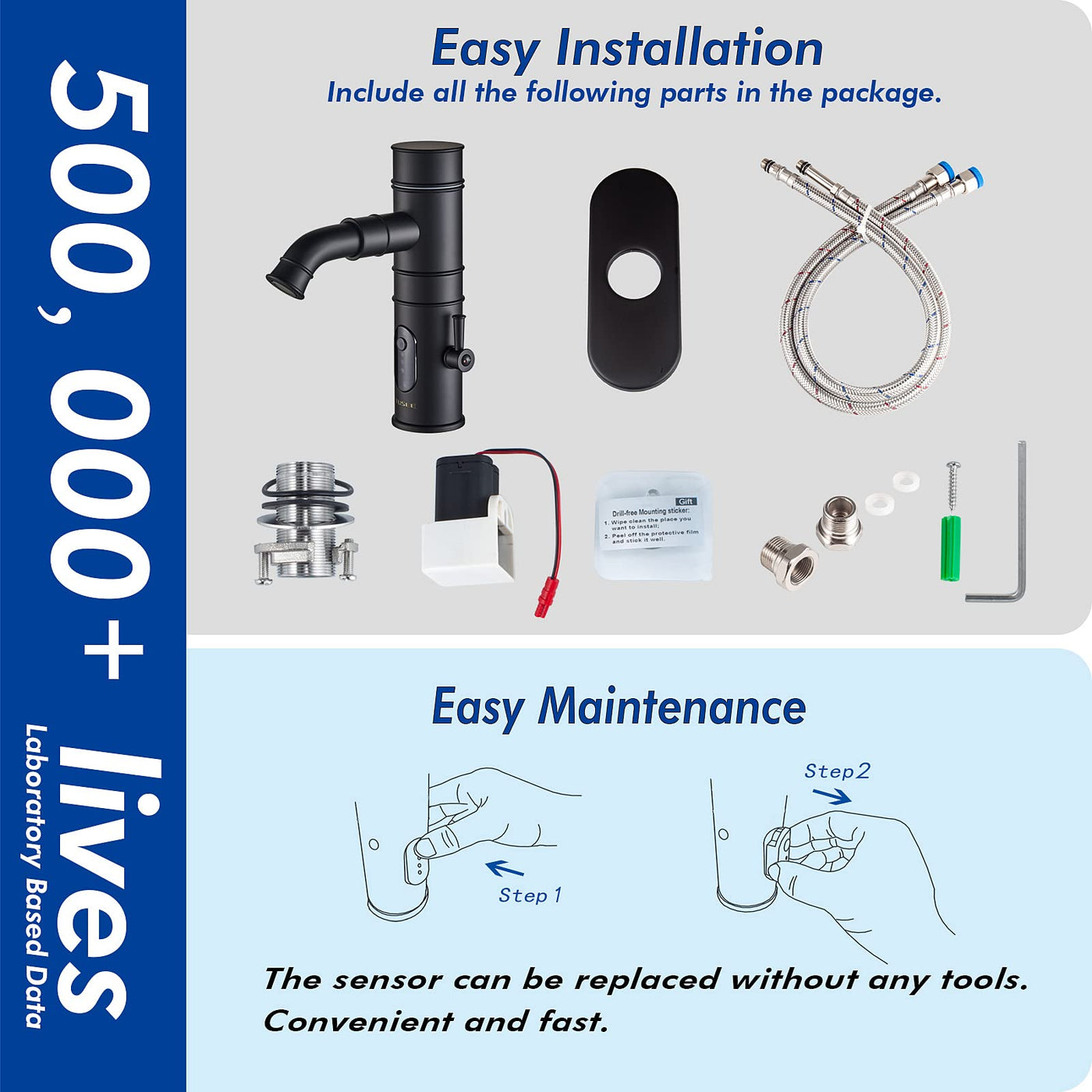 Touchless Bathroom Faucet With Rotatable Spout For Easy Use
