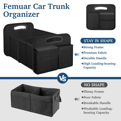 Femuar Car Trunk Organizer Large Capacity Waterproof Collapsible Storage