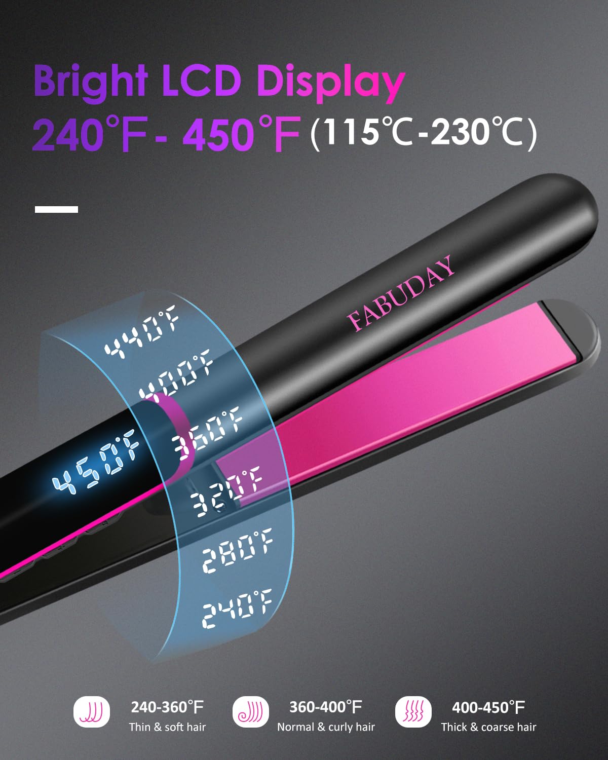 Hair Straightener Dual Voltage Fast Heating Ceramic Plates