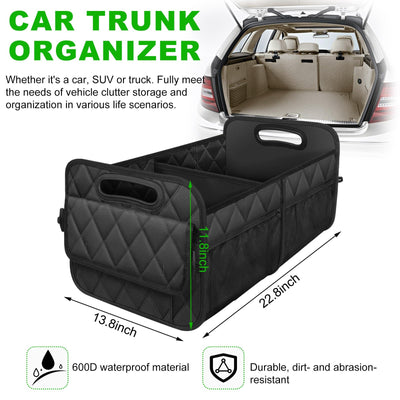 Sylvil Car Trunk Organizer With Multiple Compartments And Collapsible Storage