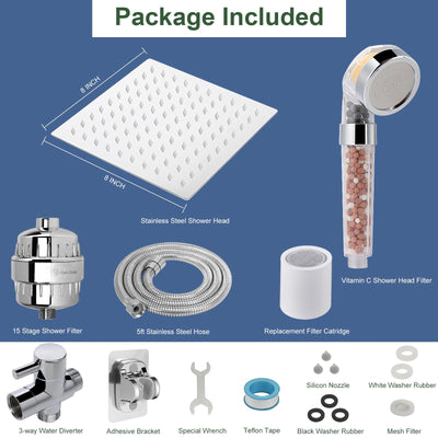 High Pressure Shower Head With Filter For Hard Water Removal