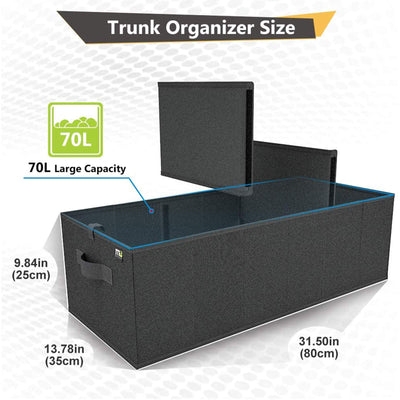 MIU COLOR Car Trunk Organizer 70L Expandable Large Capacity Storage