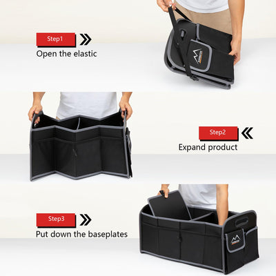 M KARMATER Car Trunk Organizer With 2 Compartments Machine Washable